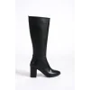 FIORELLA Bağcıksız Fermuarlı Ortopedik Taban Kadın Çizme ST - Siyah