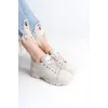 JANE Bağcıklı Ortopedik Taban Kadın Sneaker Spor Ayakkabı  KT - Krem
