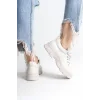 JANE Bağcıklı Ortopedik Taban Kadın Sneaker Spor Ayakkabı  KT - Krem