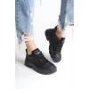 JANE Bağcıklı Ortopedik Taban Kadın Sneaker Spor Ayakkabı  ST - Siyah