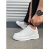 JY007 Alba Bağcıksız Cilt Erkek Günlük Sneaker Ayakkabı CBT Beyaz