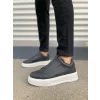 JY007 Alba Bağcıksız Cilt Erkek Günlük Sneaker Ayakkabı CBT Siyah