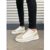 JY007 Alba Bağcıksız Süet Cilt Erkek Günlük Sneaker Ayakkabı SCBT Bej/Beyaz