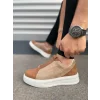 JY007 Alba Bağcıksız Süet Erkek Günlük Sneaker Ayakkabı SBT Taba/Vizon