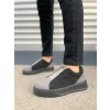 JY007 Alba Bağcıksız Süet Erkek Günlük Sneaker Ayakkabı SST Gri/Siyah