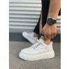 JY010 Cloud Bağcıklı Cilt Erkek Günlük Sneaker Ayakkabı CBT - Beyaz
