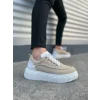 JY010 Cloud Bağcıklı Süet Erkek Günlük Sneaker Ayakkabı SBT - Krem/Beyaz