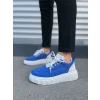 JY010 Cloud Bağcıklı Süet Erkek Günlük Sneaker Ayakkabı SBT - Mavi/Beyaz