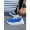 JY010 Cloud Bağcıklı Süet Erkek Günlük Sneaker Ayakkabı SBT - Mavi/Beyaz