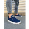 JY0118 REX Bağcıklı Keten Kumaş Erkek Günlük Sneaker Ayakkabı KBT - Lacivert