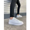 JY0535 Prime Bağcıklı Cilt Erkek Günlük Sneaker Ayakkabı CBT - Beyaz