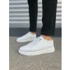 JY0535 Prime Bağcıklı Cilt Erkek Günlük Sneaker Ayakkabı CBT - Beyaz