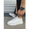 JY0535 Prime Bağcıklı Cilt Erkek Günlük Sneaker Ayakkabı CBT - Beyaz