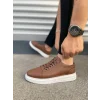 JY0535 Prime Bağcıklı Cilt Erkek Günlük Sneaker Ayakkabı CBT - Taba