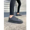 JY0535 Prime Bağcıklı Cilt Erkek Günlük Sneaker Ayakkabı CST - Siyah