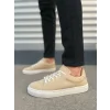 JY122 Mode Bağcıklı Süet Erkek Günlük Sneaker Ayakkabı SBT - Bej