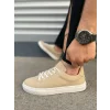 JY122 Mode Bağcıklı Süet Erkek Günlük Sneaker Ayakkabı SBT - Bej