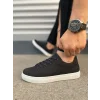 JY122 Mode Bağcıklı Süet Erkek Günlük Sneaker Ayakkabı SBT - Siyah