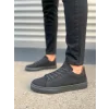 JY122 Mode Bağcıklı Süet Erkek Günlük Sneaker Ayakkabı SST - Siyah