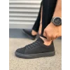 JY122 Mode Bağcıklı Süet Erkek Günlük Sneaker Ayakkabı SST - Siyah