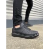 JY151 Boost Bağcıklı Cilt Erkek Günlük Sneaker Ayakkabı CST - Siyah