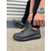 JY151 Boost Bağcıklı Cilt Erkek Günlük Sneaker Ayakkabı CST - Siyah