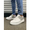 JY151 Boost Bağcıklı Cilt Süet Erkek Günlük Sneaker Ayakkabı CSBT - Beyaz/Gri