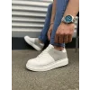 JY151 Boost Bağcıklı Cilt Süet Erkek Günlük Sneaker Ayakkabı CSBT - Beyaz/Gri
