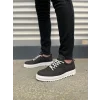 JY152 Cool Bağcıklı Keten Erkek Günlük Spor Klasik Ayakkabı KBT - Siyah