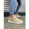 JY152 Cool Bağcıklı Süet Erkek Günlük Spor Klasik Ayakkabı SBT - Krem