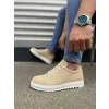 JY152 Cool Bağcıklı Süet Erkek Günlük Spor Klasik Ayakkabı SBT - Krem