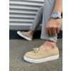 JY153 Bloom Bağcıksız Püsküllü Süet Erkek Günlük Spor Klasik Ayakkabı SBT - Krem