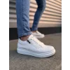 JY155 Warrior Bağcıklı ve Fermuarlı Cilt Erkek Günlük Sneaker Ayakkabı CBT - Beyaz