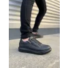 JY155 Warrior Bağcıklı ve Fermuarlı Cilt Erkek Günlük Sneaker Ayakkabı CST - Siyah