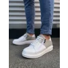JY155 Warrior Bağcıklı ve Fermuarlı Cilt Süet Erkek Günlük Sneaker Ayakkabı CSBT - Beyaz/Gri