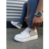 JY155 Warrior Bağcıklı ve Fermuarlı Cilt Süet Erkek Günlük Sneaker Ayakkabı CSBT - Beyaz/Gri