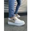 JY155 Warrior Bağcıklı ve Fermuarlı Cilt Süet Erkek Günlük Sneaker Ayakkabı CSBT - Beyaz/Krem