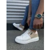 JY155 Warrior Bağcıklı ve Fermuarlı Cilt Süet Erkek Günlük Sneaker Ayakkabı CSBT - Beyaz/Krem