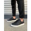 JY166 Prestige Bağcıklı Cilt Kapitone Desenli Erkek Günlük Sneaker Ayakkabı CBT - Siyah
