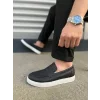 JY180 Estilo X Bağcıksız Cilt Erkek Günlük Spor Klasik Ayakkabı CBT - Siyah