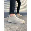 JY204 Flex Bağcıklı Keten Kumaş Erkek Günlük Sneaker Ayakkabı KKT - Krem