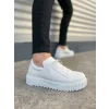 JY502 Bold Bağcıklı Cilt Erkek Günlük Sneaker Ayakkabı CBT - Beyaz