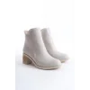 LARISSA Fermuarlı Ortopedik Taban TopukluKadın Bot  KT - Krem