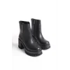 LISSE Fermuarlı Ortopedik Taban Kalın Topuklu Kadın Bot ST - Siyah