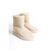 SELINA Bağcıksız Düz Taban İçi Kürklü Süet Kadın Bot  KT - Krem