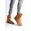 SELINA Bağcıksız Düz Taban İçi Kürklü Süet Kadın Bot  TT - Taba