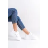 VALENCIA Bağcıksız Cırt Cırtlı Ortopedik Taban Kadın Sneaker Spor Ayakkabı BT - Beyaz