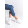 VALENCIA Bağcıksız Cırt Cırtlı Ortopedik Taban Kadın Sneaker Spor Ayakkabı BT - Beyaz