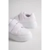 VALENCIA Bağcıksız Cırt Cırtlı Ortopedik Taban Kadın Sneaker Spor Ayakkabı BT - Beyaz