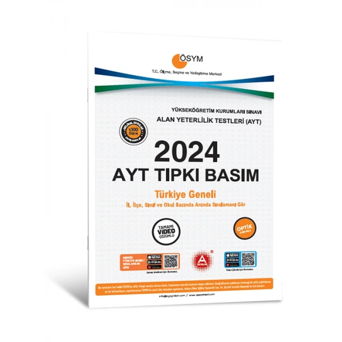 2024 AYT Çıkmış Sorular-Tıpkı Basım-Bire Bir ÖSYM-Tamamı Video Çözümlü